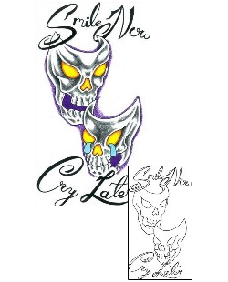 Comedy Tragedy Mask Tattoo RIF-00138