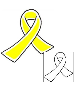 Yellow Ribbon Tattoo Patronage tattoo | RIF-00376