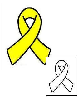 Yellow Ribbon Tattoo Patronage tattoo | RIF-00388