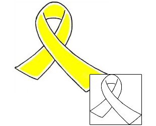 Yellow Ribbon Tattoo Patronage tattoo | RIF-00398