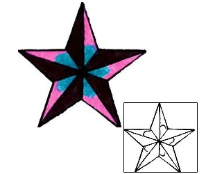 Nautical Star Tattoo Astronomy tattoo | RIF-00605
