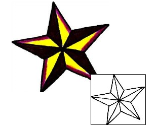 Nautical Star Tattoo Astronomy tattoo | RIF-00618