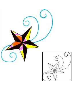Nautical Star Tattoo Astronomy tattoo | RIF-00628