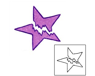 Picture of Broken Purple Star Tattoo