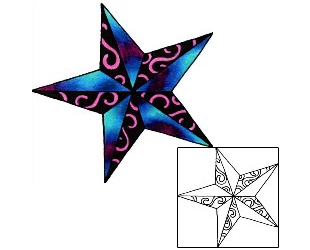 Nautical Star Tattoo Astronomy tattoo | RIF-00846