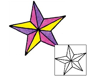 Nautical Star Tattoo Astronomy tattoo | RIF-01070