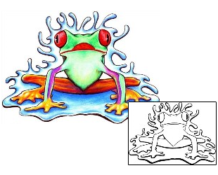Frog Tattoo Reptiles & Amphibians tattoo | RLF-00007