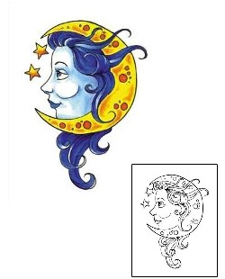 Moon Tattoo Astronomy tattoo | RNF-00019