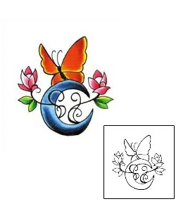 Moon Tattoo Insects tattoo | RNF-00143