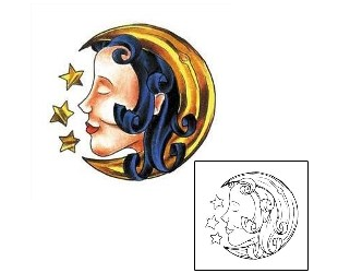 Moon Tattoo Astronomy tattoo | RNF-00144