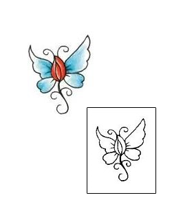 Butterfly Tattoo Plant Life tattoo | RNF-00196