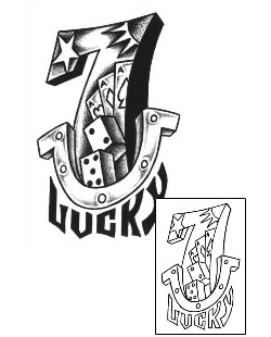 Lucky Seven Tattoo Gambling tattoo | ROF-00089