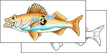 Fish Tattoo tattoo-styles-cartoon-tattoos-rhonda-sigler-rsf-00017