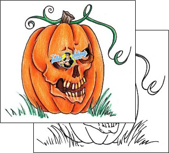 Skull Tattoo pumpkin-tattoos-rhonda-sigler-rsf-00029