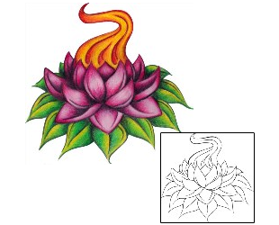 Fire – Flames Tattoo Burning Lotus Tattoo