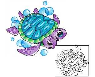 Turtle Tattoo Marine Life tattoo | RUF-00033