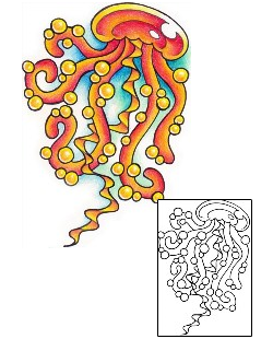 Jellyfish Tattoo Marine Life tattoo | RUF-00039