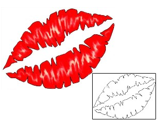 Lip Print Tattoo For Women tattoo | RWF-00044