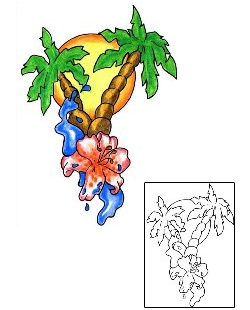 Palm Tree Tattoo Plant Life tattoo | RWF-00056