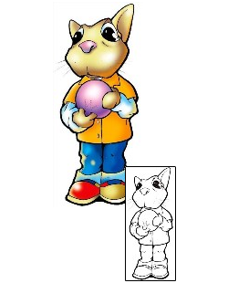 Cartoon Tattoo Bowling Hamster