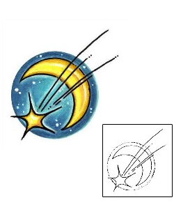 Shooting Star Tattoo Astronomy tattoo | S1F-00029
