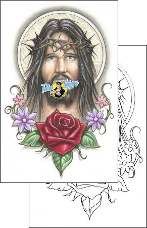 Rose Tattoo jesus-tattoos-shane-hart-s1f-00036