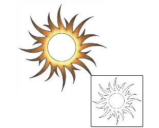 Sun Tattoo Specific Body Parts tattoo | S1F-00041