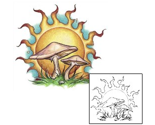 Mushroom Tattoo Miscellaneous tattoo | S1F-00042