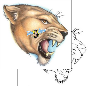 Mountain Lion Tattoo Design S1F-00056 