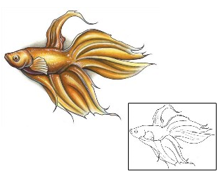 Fish Tattoo Marine Life tattoo | S1F-00075