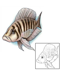 Fish Tattoo Marine Life tattoo | S1F-00080