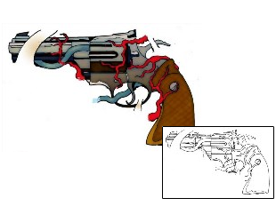 Gun Tattoo Horror tattoo | S3F-00092