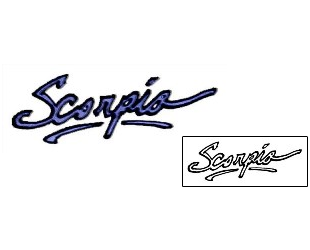 Picture of Scorpio Script Lettering Tattoo