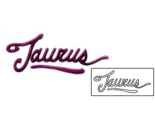Picture of Taurus Lettering Tattoo