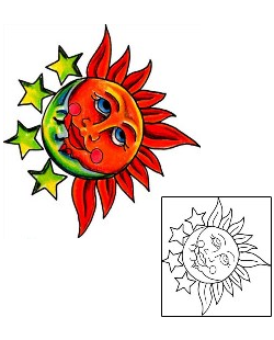 Moon Tattoo Astronomy tattoo | S9F-00300