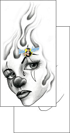 Fire – Flames Tattoo fantasy-clown-tattoos-sage-oconnell-saf-00034