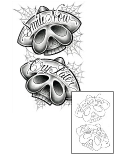 Comedy Tragedy Mask Tattoo Horror tattoo | SAF-00065