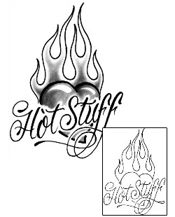 Picture of Hot Stuff Fire Heart Tattoo