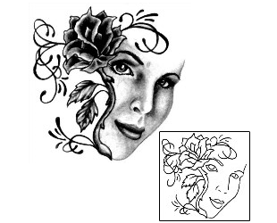 Woman Tattoo Plant Life tattoo | SAF-00094