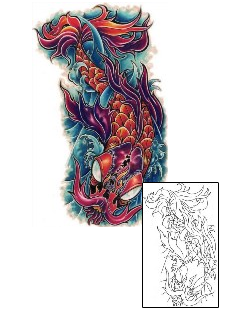 Asian Tattoo Marine Life tattoo | SBF-00027