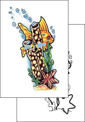 Fish Tattoo marine-life-starfish-tattoos-sacred-clown-scf-00073