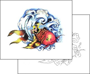 Fish Tattoo marine-life-koi-tattoos-sacred-clown-scf-00116