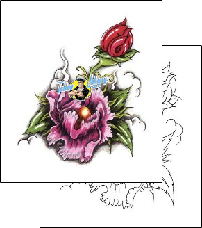 Flower Tattoo plant-life-flowers-tattoos-sacred-clown-scf-00123