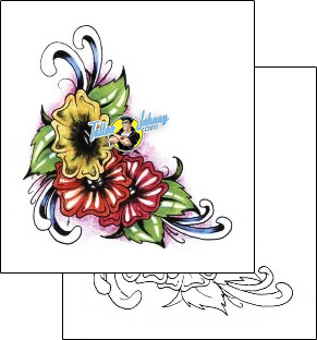 Flower Tattoo plant-life-flowers-tattoos-sacred-clown-scf-00126