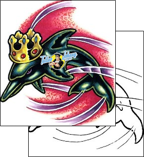Dolphin Tattoo marine-life-sea-creature-tattoos-sacred-clown-scf-00245