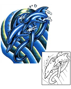Dolphin Tattoo Marine Life tattoo | SCF-00246