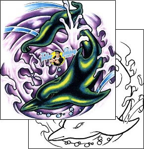 Dolphin Tattoo marine-life-sea-creature-tattoos-sacred-clown-scf-00248