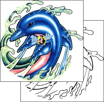 Dolphin Tattoo marine-life-sea-creature-tattoos-sacred-clown-scf-00249