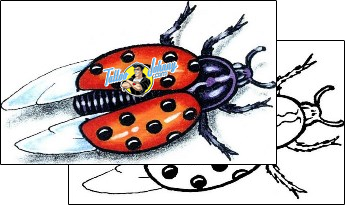 Ladybug Tattoo insects-ladybug-tattoos-sacred-clown-scf-00284