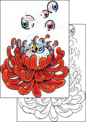 Eye Tattoo chrysanthemum-tattoos-sacred-clown-scf-00302
